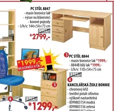 PC stůl 8847 lakovaný