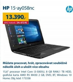 Notebook HP 15-ay058nc