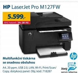 Multifunkční tiskárna HP LaserJet Pro M127fw
