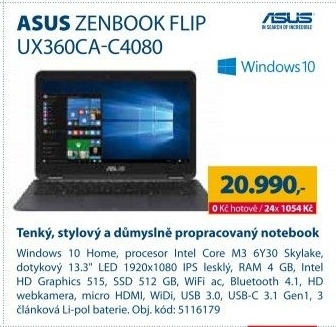 Notebook Asus Zenbook Flip UX360CA-C4080T