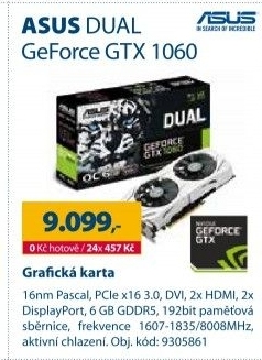 Grafická karta Asus Dual GeForce GTX 1060