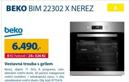 Vestavná trouba Beko BIM 22302X