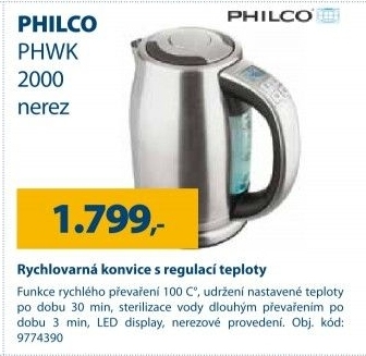 Rychlovarná konvice Philco PHWK 2000
