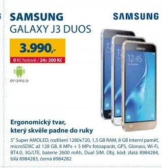 Mobilní telefon Samsung Galaxy J3 Dual Sim