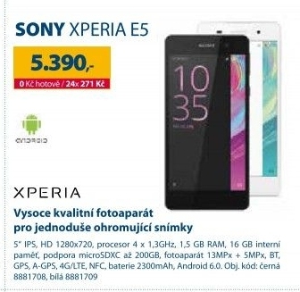 Mobilní telefon Sony Xperia E5