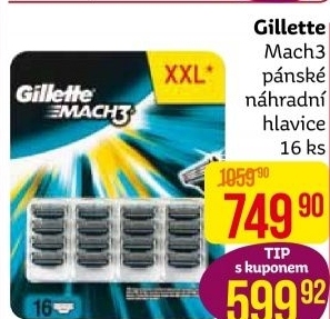 Náhradní hlavice pánské Mach 3 Gillette