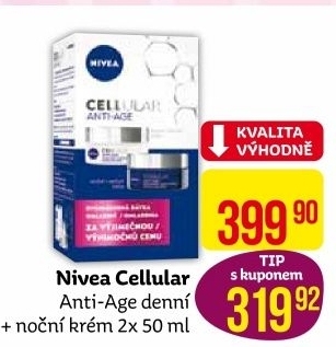 Balení krém denní a noční omlazující Anti-age Cellular Nivea