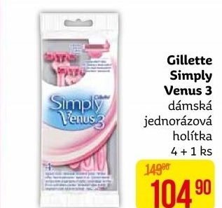 Jednorázová holítka dámská Simply Gillette Venus 3