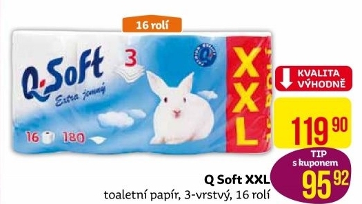 Toaletní papír 3vrstvý Q Soft