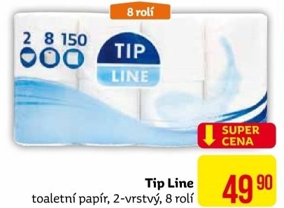 Toaletní papír 2vrstvý Tip Line