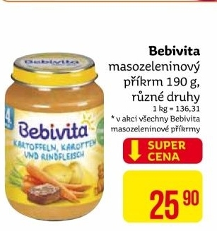 Příkrm masozeleninový Bebivita