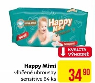 Vlhčené ubrousky dětské Happy Mimi