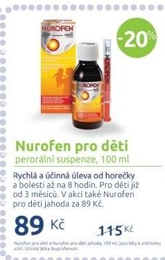 Sirup proti horečce a bolesti pro děti Nurofen