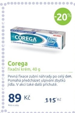 Fixační krém na zubní protézu Corega