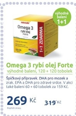 Doplněk stravy Omega 3 rybí olej Forte Walmark