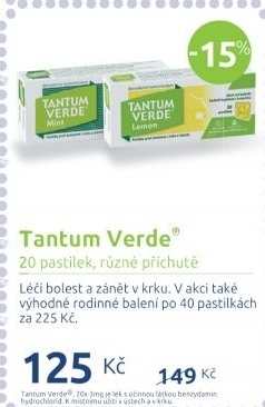 Pastilky proti bolesti v krku Tantum Verde