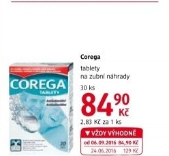 Antibakteriální tablety na zubní protézy Corega