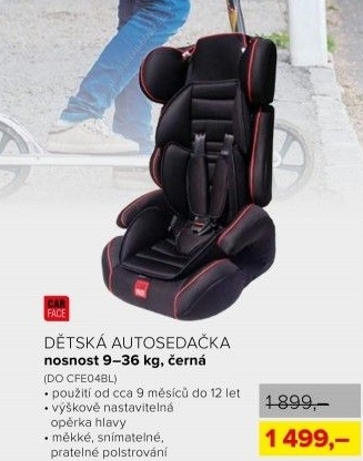 Dětská autosedačka CarFace, nosnost 9-36 kg