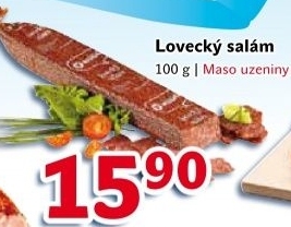 Salám lovecký Maso uzeniny Písek