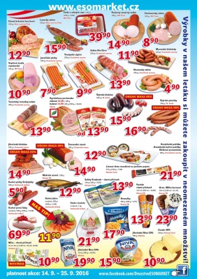 akční leták ESO MARKET 14.9.2016-25.9.2016
