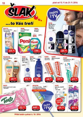 akční leták Šlak drogerie 13.9.2016-27.9.2016