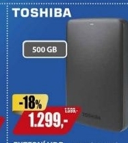 HDD 500GB USB3.0 CANVIO BASIC BK TOSHIBA