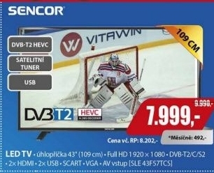 SLE 43F57TCS 109CM LED TVSENCOR