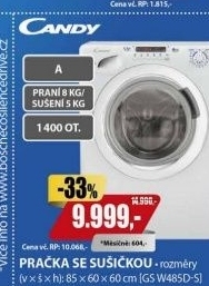 GS W485D-S PRAČKA SE SUŠIČKOU CANDY