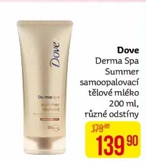 Tělové mléko tónovací DermaSpa Dove