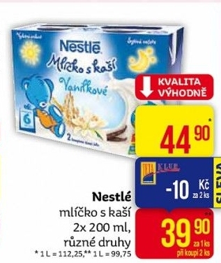 Mlíčko s kaší Nestlé