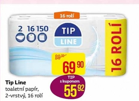 Toaletní papír 2vrstvý Tip Line