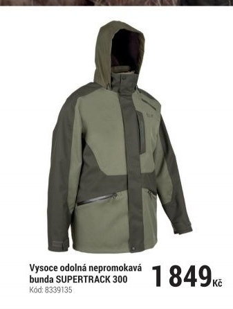 NEPROMOKAVÁ BUNDA SUPERTRACK 300 ZELENÁ