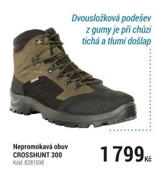 NEPROMOKAVÁ OBUV CROSSHUNT 300 HNĚDÁ