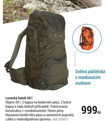 LOVECKÝ BATOH 50 L ZELENÝ
