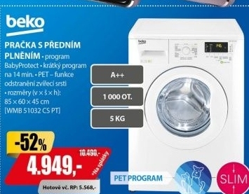 WMB 51032 CS PT PRAČKABEKO / A++