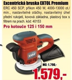 Excentrická bruska Extol Premium ERC 450 SCP
