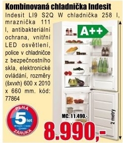Kombinovaná chladnička Indesit LI9 S2Q W