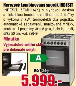 Plynový sporák Indesit I5GMH1A(X)