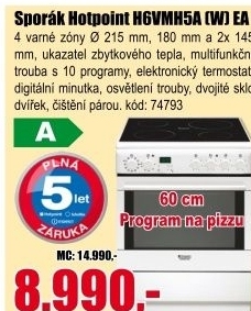 Sklokeramický sporák Hotpoint H6VMH5A