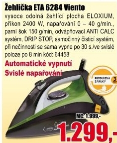 Napařovací žehlička Eta 6284 Viento