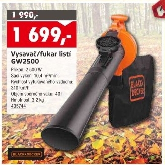 Vysavač listí GW2500 Black&amp
