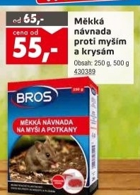 Měkká návnada proti myším a krysám Bros