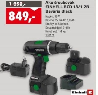 Aku šroubovák Einhell BCD 18/1 2B