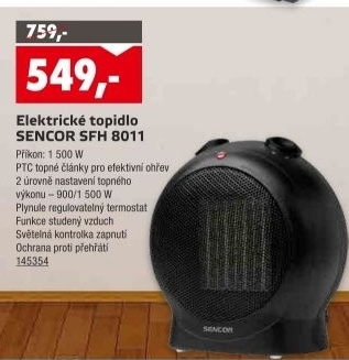 Elektrické topidlo Sencor SFH 8011