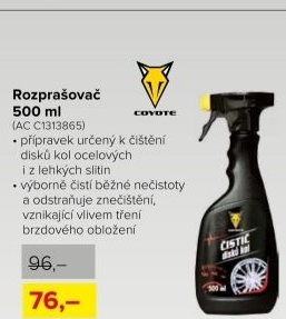 Čistič disků kol Coyote, rozprašovač 500 ml