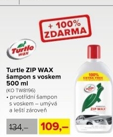 Autošampon s voskem Turtle ZIP WAX, 500 ml
