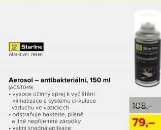 Čistič klimatizace Starline - aerosol, sprej 150 ml