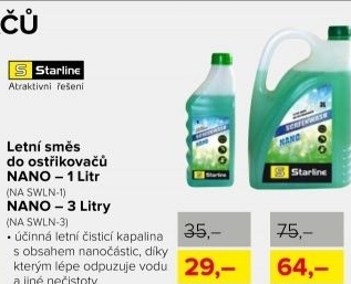 Letní směs do ostřikovačů Starline NANO, 1 l
