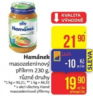 Příkrm masozeleninový Hamánek