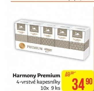 Papírové kapesníčky 4vrstvé Premium Harmony